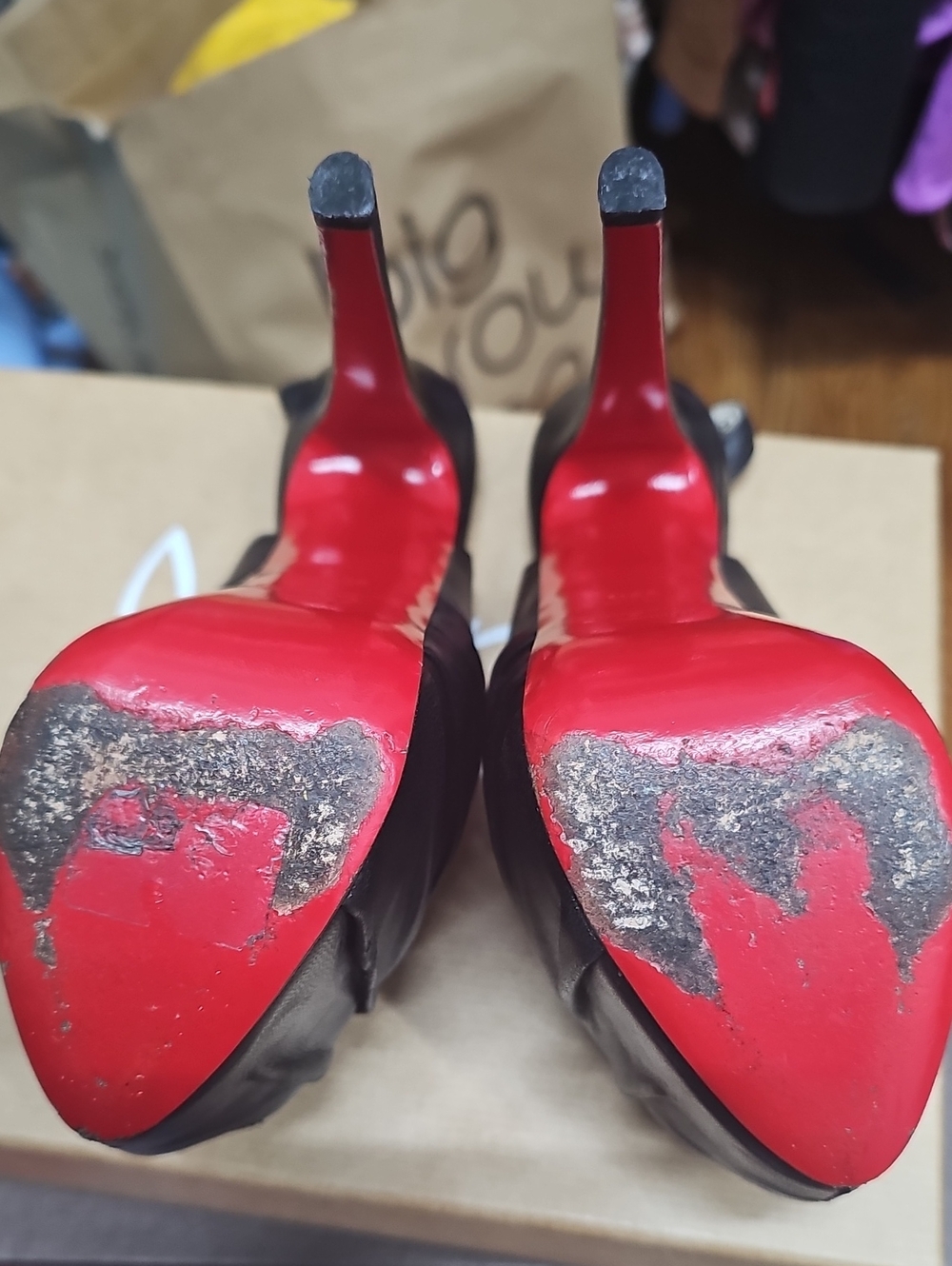 Black Slingback High Heel Peep-Toe Pumps - Picture 5 of 7